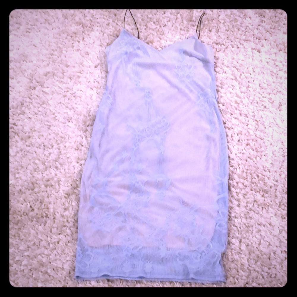 Baby blue lace midi